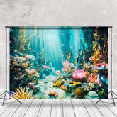 Lofaris Colorful Coral Seaweed Undersea Animals Backdrop